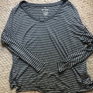 Grey stripped American Eagle long sleeve